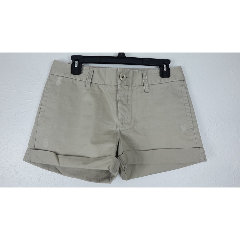 Fossil Women's Khaki Chino Shorts Size 28‎ Beige Casual Summer Cotton